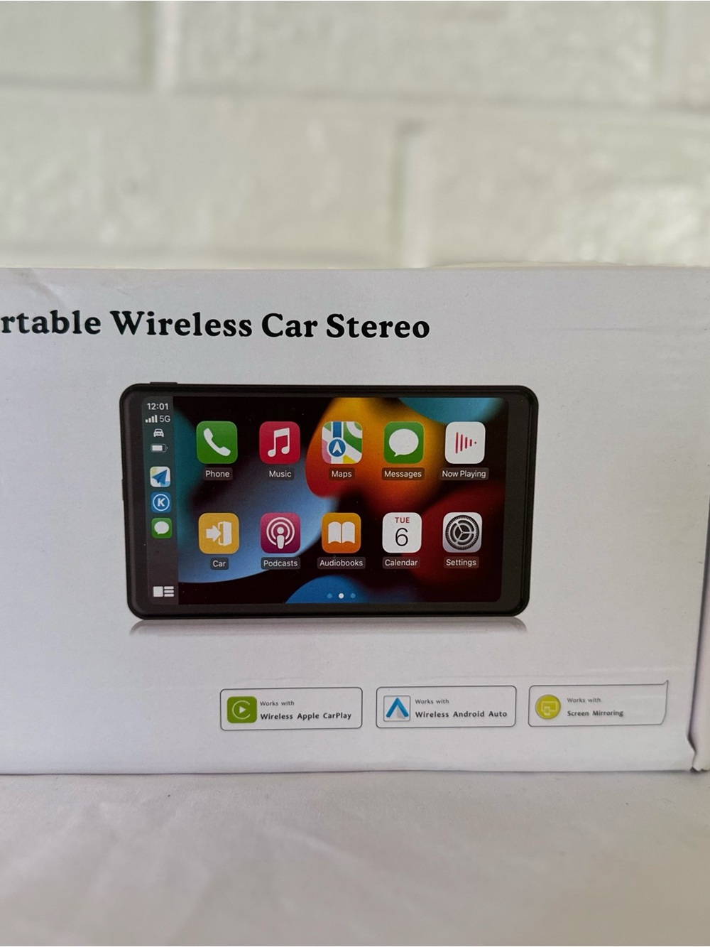 Portable Wireless Car Stereo Head Unit - Black
